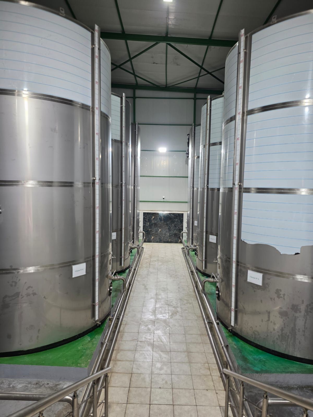 AGRO OLEA metallic storage tanks and fixed transfer piping inside its installation